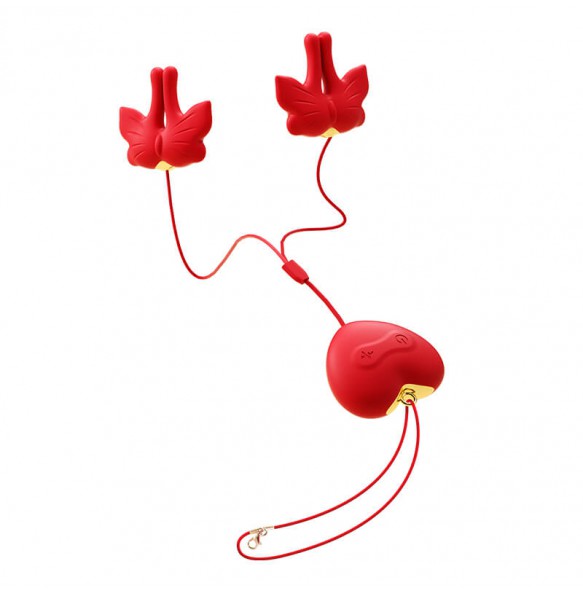 MizzZee - Butterfly Nipple Clamps (Chargeable - Red)